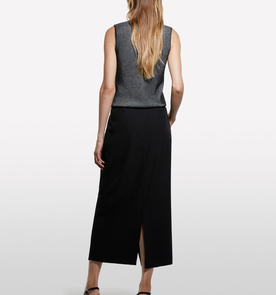 Gray knit vest - women's crew neck sweaters - Gray | Sisley image number 2